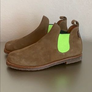 Penelope Chilvers Brown Tan Leather Suede Booties